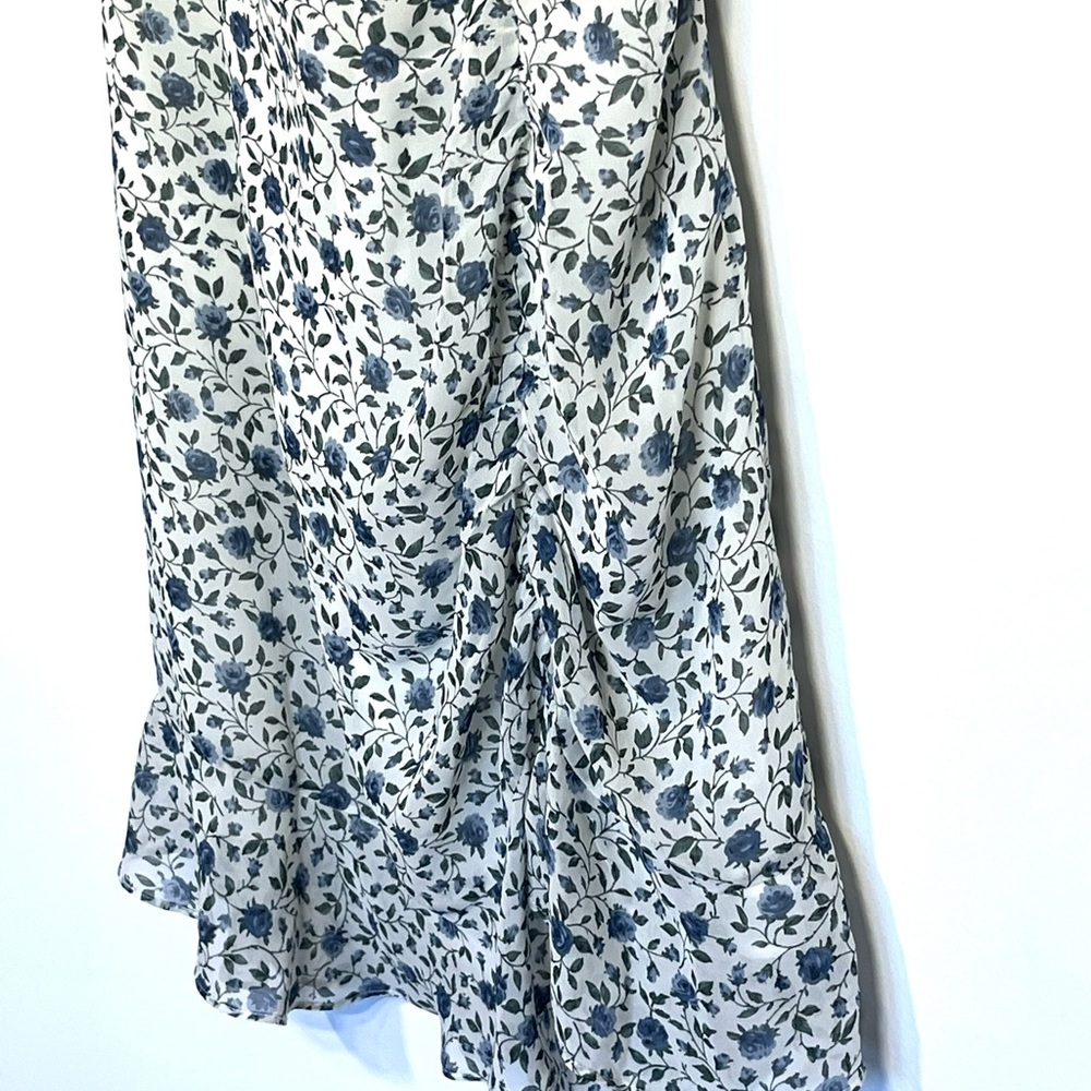 Lulus boho floral backless sundress halter neck ruched front ruffle detail large - Picture 2 of 6